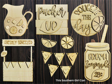 Load image into Gallery viewer, Lemonade Stand Unfinished Wood Tiered Tray Set