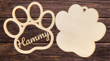 Load image into Gallery viewer, Personalized Unfinished Wood Paw Christmas Ornament DIY Kit