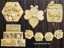 Load image into Gallery viewer, Bee Kind Unfinished Wood Tiered Tray Kit