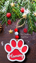 Load image into Gallery viewer, Personalized Unfinished Wood Paw Christmas Ornament DIY Kit