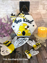 Load image into Gallery viewer, Unfinished Wood Bee Kind Door Hanger Kit