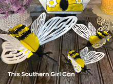 Load image into Gallery viewer, Set of 3 Unfinished Wood 3D Bees