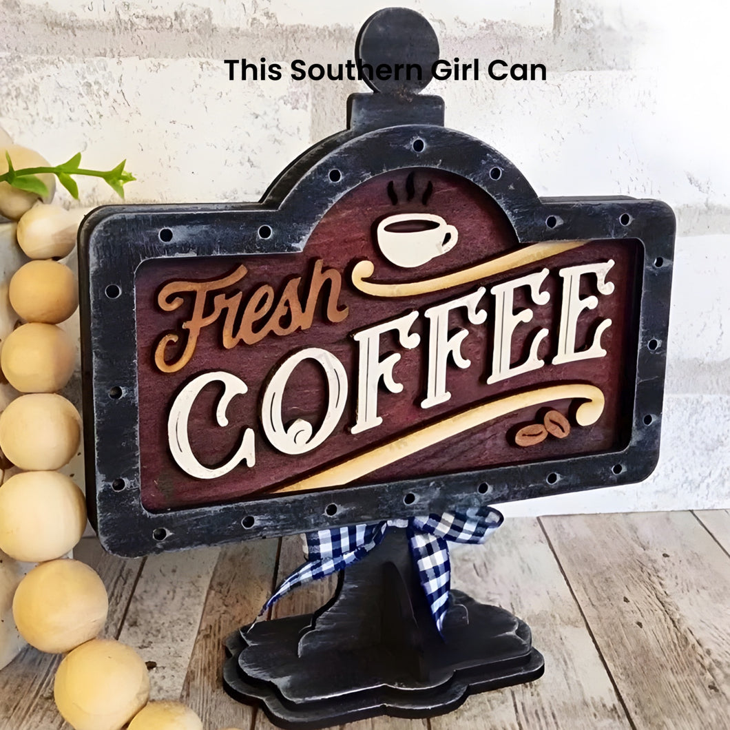 Coffee Mini Drop In Sign Unfinished Wood Kit