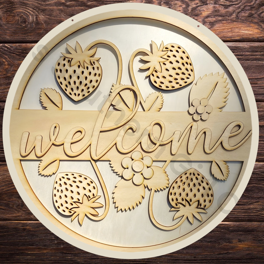 Strawberry Welcome Wood Door Hanger DIY Kit