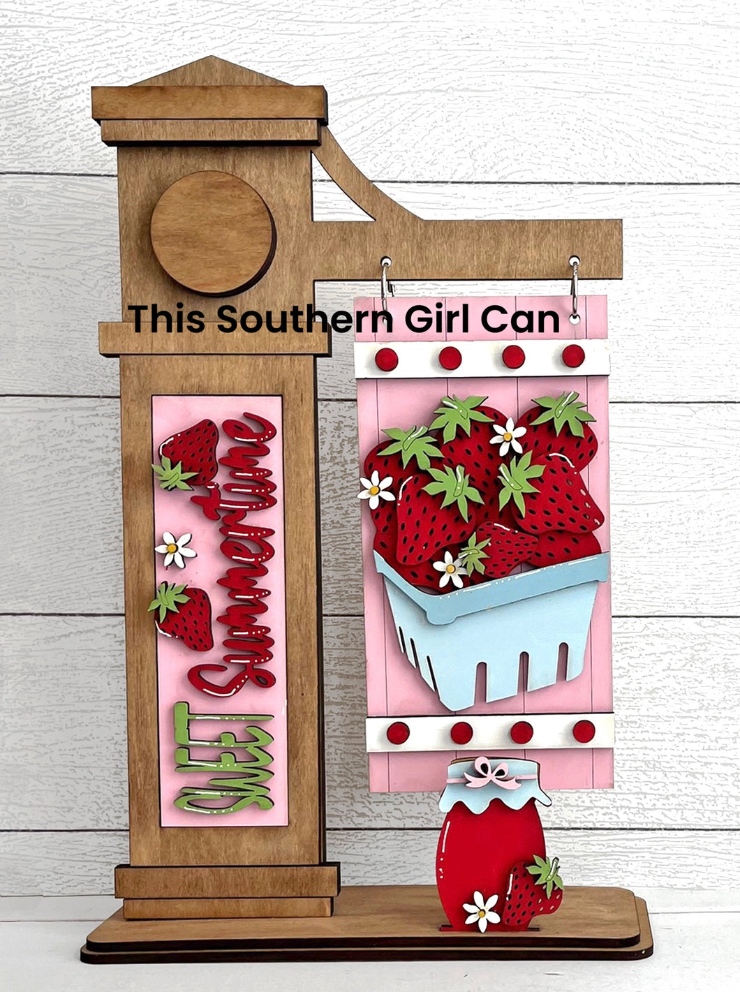 Summer Strawberry Unfinished Wood Interchangeable Sign Kit