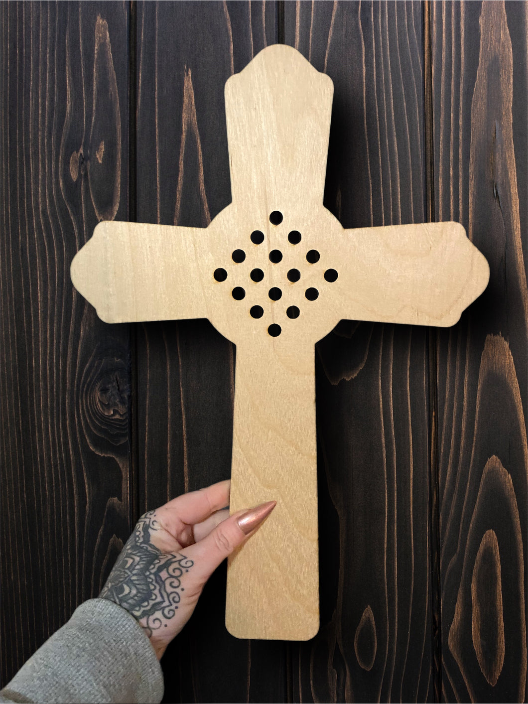 Unfinished Wood Cross Wreath Form